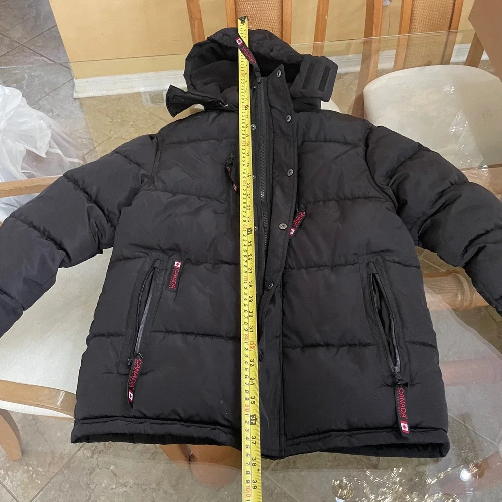 Canada Weathergear Boys Black Hooded Puffer Jacket‎ Coat Size L 14/16